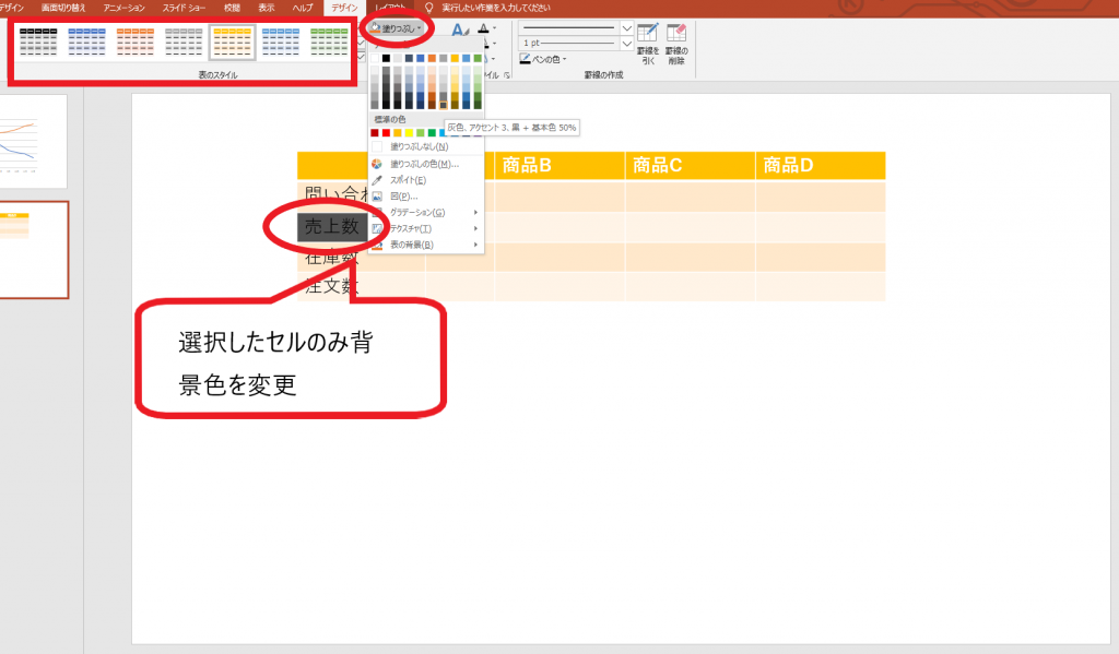 ［図で解説］パワーポイントで簡単に「表」を作成する方法③
